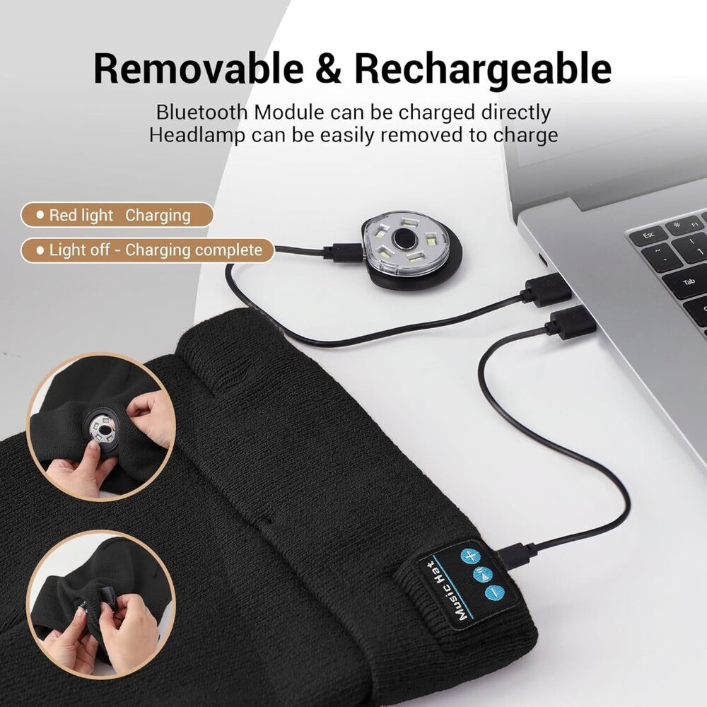 Bluetooth Beanie With Light, Led Beanie With Buil… - image 5